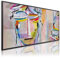 DekoArte - Handgemalt Leinwand Bild Abstrakt 140x70 cm FARBEN PICASSO GESICHTER- bilder acryl handgemalt mit Rahmen Farbe schwarz