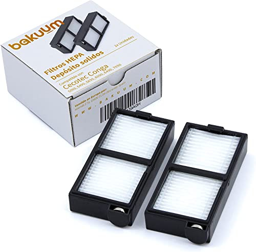 BAKUUM Pack 2 Hepa-Filter für Cecotec Conga Serie 5090, 6090 und 7090 Feststoffabscheidung. HEPA-Filter für Roboter-Staubsauger.