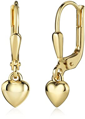 XAANA Mädchen-Ohrringe Herz 585er Gelbgold AMZ0568