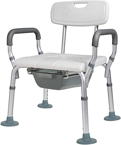 Duschhocker Duschstuhl, strapazierfähiger Toilettensitz, Duschhilfe für Senioren und höhenverstellbar mit Armen und Rücken, behindertengerechter Duschhocker, Rutschfester Badewannensafe, B Duschs