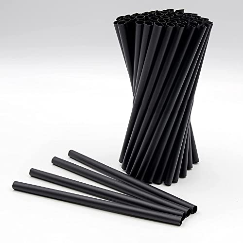 MC-250 pz Cannucce Biodegradabili Dritte Nere -15 cm x 8 mm - Cannuccia per Bevande Calde e Fredde - Cannuccie Bar,Catering e Cocktail