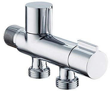 Ball Valve Isolator Valve Hose Pipe Tube Fittings,Bathroom Double Outlet Angle Valve G1/2 Wall Mounted Solid Brass Shower Head Basin Bidet Sprayer Water Angle Valve Solenoid Valve(Color:T Adapter) (C