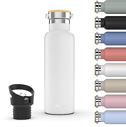 Daikoku Botella Agua Acero Inoxidable - 750ml - Botella Térmica - Bebidas Frías 24 Horas y Calientes 12 Horas - Botella Agua Antigoteo - Doble Pared Libre de BPA - Cantimplora Termica - Blanco