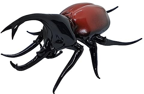 WitnyStore Winzige Skarabäus-Figur aus Glas, mundgeblasenes Glas, Insekten, Arthropoden, Tier, bunt, Kristall, niedliche Dekofigur, Sammlerstück, Dekoration, Geschenke