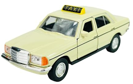 Welly Mercedes-Benz W123 E-Klasse Limousine Beige Taxi 1975-1986 1/34-1/39 Metal Modell Auto Die Cast Neu im Kasten