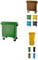 JARDIN202 - Contenedor de Basura Reciclables de Colores con Ruedas | Mango antideslizante | 1100 L (Verde)