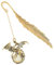 Jeffdad Leuchtende Metall Feder Lesezeichen, Vintage leuchtet im Einzigartiges Glow in the Dark Lesezeichen Geschenk 3D fliegender Drache Anhänger für Buchliebhaber Liebhaber (Goldener Drache)