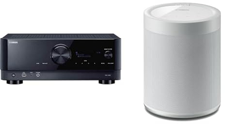 Yamaha Receiver RX-V4A schwarz – Netzwerk-Receiver mit MusicCast Surround-Sound & MusicCast 20 Soundbox