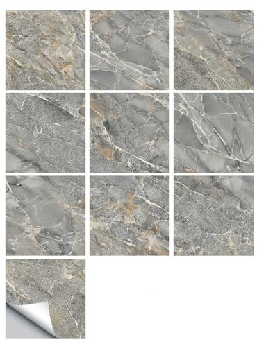 Fliesen Zum Klebenretro Stein Stil Selbstklebende Klebefliesen,Fliesensticker Fliesenfolie,Wasserdicht Ölfest Stickerfliesen,Für Küche Badezimmer Wohnzimmer Dekoration 10X10Cm*10 Stucke