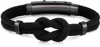 TempBeau Armband aus Segeltau für Herren Damen, Surferarmband Handgemacht Surfer Armband für Männer & Frauen, Einstellbar Geflochtenes Armbänder Bracelet Nautic Seil für Alltag Outdoor