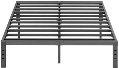 Furnitui 35,6 cm hoher Metallrahmen für Queen-Size-Bett, Plattform-Bettgestell, Queen-Size-Größe, kein Boxspringbett erforderlich, einfache Montage, geräuschfrei, stabil, Schwarz