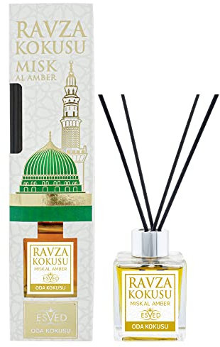 ihvan online, Reed Diffuser 3.4 FL Oz - 100 ml, Arabischer Duft Raumdiffusoren, Raumduft, Luxus-Diffusor, Ätherische Ölstäbchen, Aromatherapie-Luftreiniger, Ravza