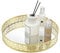 Navaris Bandeja Decorativa Tocador y Baño - Bandeja Decoracion Baño 30cm - Bandeja Espejo Redonda - Ideal como Decoracion Salon Centro de Mesa Tocador Perfumes - Bandeja Dorada