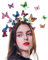 JUXINE Schmetterling Fascinator Stirnband,Schmetterlings- Stirnbänder,Stirnbänder Schmetterling mit 8 Stück Haarklammer Schmetterling für Haarreif Fee Hochzeit Braut Cosplay Srollenspiel Hochzeit