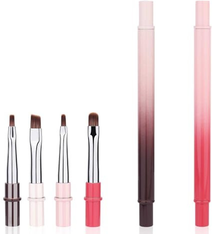 2pcs Nail Clean Up Brushes, Polish Remover Tools for Nails Art Design with Round & Angled Head Pen Supplies Manicure Accessories for Nail Gel Mistake on the Cuticles