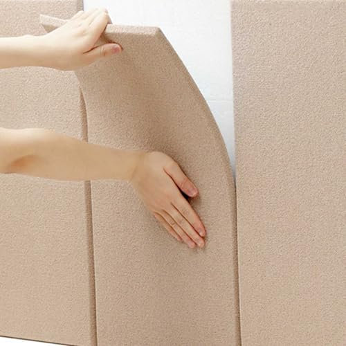 YSZBD Wandpaneele Selbstklebend Kopfteil Bett、Wandkissen Bank、Wandpaneele Stoff、Wandpolster Samt、Polsterelemente、Gepolsterte Wandpaneele Bett(#Champagne)