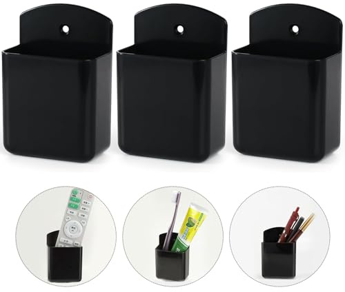 aiyraa 3 PCS Remote Control Holder Set, Wall Mounted Remote Control Holder for TV, Self Adhesive Storage Organizer for Home Office, Durable Remote Holder for Easy Access to Remotes and Pens