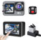 Cámara Deportiva 5K Anti-vibración(EIS) Doble Pantalla Submarino Camara con 2.2 Pantalla Táctil WiFi Submarino Camara Acuatica Sumergible Control Remoto y Accesorios(V10)