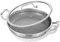 Inqibee 32 CM Hybrid Tri-Ply Stainless Steel Non Stick Paella Pan with Lid,Induction Cooking Pan,Even Heating and Oven Safe
