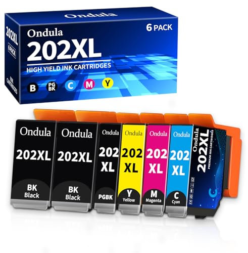 Ondula 202XL Druckerpatronen Kompatible für Epson 202XL Multipack XP 6105 Patronen für Epson Expression Premium XP 6000 XP 6005 XP 6100 XP6000 XP6105 XP6005 (6er-Pack)