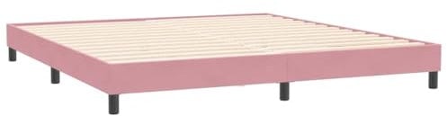 vidaXL Cadre de lit sans Matelas Rose 200x210 cm Velours, lit, sommier, lit en Velours, Meuble de Chambre à Coucher, lit Double, lit rembourré