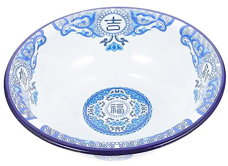 BESTOYARD Cereal Enameled Bowl Porzellan-waschschüssel Mit Blauer Umrandung Für Suppen Und Pasta Retro Design Spülmaschinenfest Für Alltag Und Besondere Anlässe