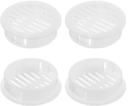 QUARKZMAN 8Pcs Grille de Ventilation Ronde en Plastique, Diamètre Encastrement 35mm Hauteur 11mm Grille d'aération, Bouches d'aération pour Armoire Plafond Mur Fenêtre Cache, Blanc