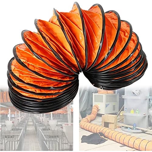Flexibler PVC-Kanal, passend für tragbaren PVC-Lüftungskanal, flexibler Lüfterkanal, robustes Vinylmaterial, flexibler PVC-Kanal, feuerhemmend für Ventilatorgebläse, Abluftventilator, 10 m, Durchmes