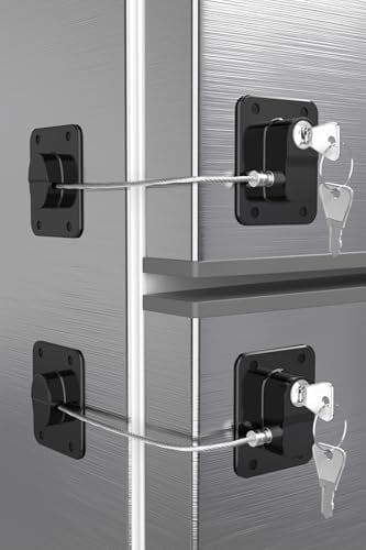 2 Pack Refrigerator Lock, Upgraded Child Safety Fridge Lock with Keys for Refrigerator, Cabinets and Drawers, Easy to Use and Install