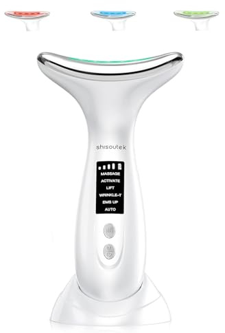 Gesichtsmassagegerät Gegen Falten,6-in-1 Doppelkinn Entferner,3 Farben LED | Anti Gegen Falten Beauty Device 5℃ kalte und 45℃ Wärme,Massagegerät für Gesicht, Lichttherapie Gesicht,Gesicht Massagegerät
