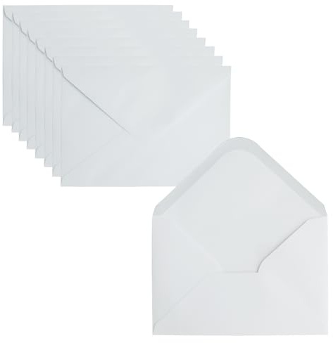 Leucasa 60 Stück Briefumschläge B6-17,5X12,5cm 130 g/m²Weiß Kuvert mit Nassklebung Umschläge für Grußkarte, Hochzeit, Abschlussfeier, Babyparty, Partys, Einladungen