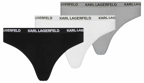 Karl Lagerfeld Damen Logo Brief (3 Pack) Schwarz/Weiß/Grau S