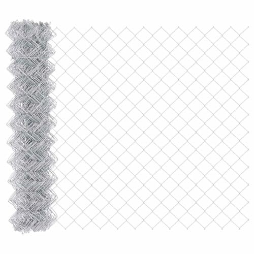vidaXL Chain Link Fence 10 x 1.2 m Galvanised Steel Silver