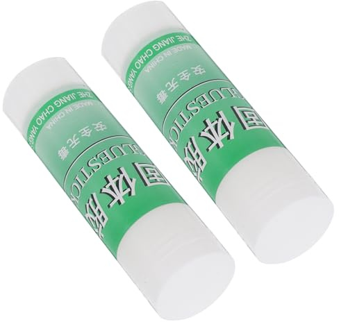 Bâton de Colle Adhésive Blanc, 2 Pièces, pour Étudiants | Bâtonnet Adhésif pour Loisirs Créatifs et Bureau, Fort Collage, Compact et Portable