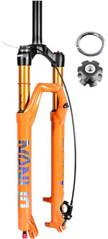 TAXXII Forcella Ammortizzata MTB Mountain 26 27.5 29 Pollici Forcella Anteriore per Bicicletta con Regolazione del Rimbalzo 28.6 Corsa Dritta 140 mm Sgancio rapido 9 * 100 Blocco della li