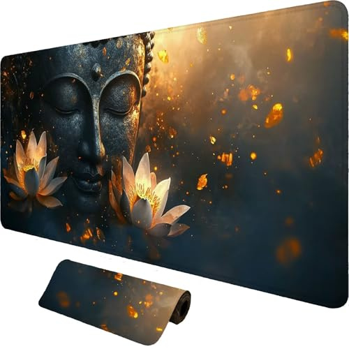 Large Gaming Mouse Pad 900 x 400 x 3MM,Orchid Mouse Mat with Anti-Slip Rubber Base, Waterproof Desk Mat Zen Pattern with Stitched Edge, Gaming Accessories for Lmprove Accuracy and Speed,Gifts,o-1858
