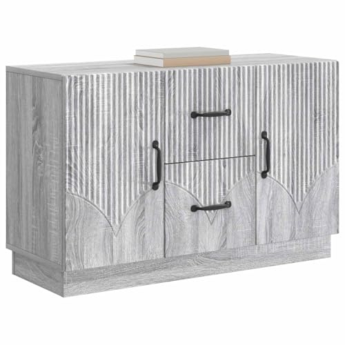 vidaXL Sideboard Graues Sonoma 89 x 34,5 x 57 cm Holzwerkstoff, Lösungen für Wohnraum-Storage, moderner Sideboard, große Ablage für saisonale Dinge, praktisches Design, Möbel