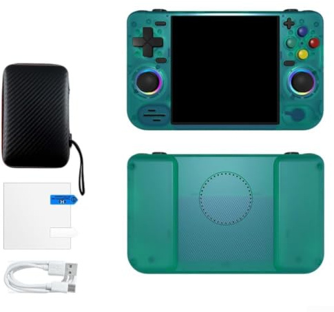 HEIBTENY Consola de juegos portátil de mano con más de 20000 juegos retro de código abierto para sistema Linux, WiFi, multijugador en línea, diseño compacto de 18 cm para viajes y desplazamientos (128