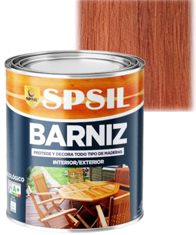 SPSIL Barniz Madera y Pintura para Madera Teka 750ml, Lasur Protector con Secado Rápido y Alta Durabilidad, Ideal para Uso Interior y Exterior en Todo Tipo de Superficies de Madera