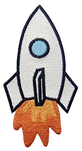 Aufnäher, bestickt, Design: Rakete Space Shuttle, zum Aufbügeln oder Aufnähen