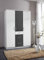 Wimex Kleiderschrank/ Drehtürenschrank Joker, (B/H/T) 135 x 198 x 124 cm, Weiß/ Absetzung Anthrazit