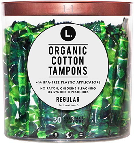 L. Organic Cotton Tampons mit BPA-freien Applikatoren, normale Saugfähigkeit