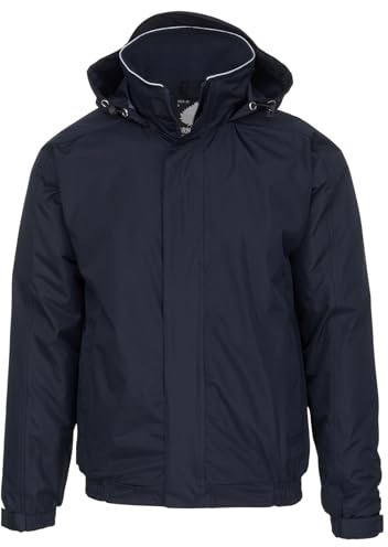ØRN Mens Bomber Jacket - Hooded Workwear with Insulated Fleece Lining, Water Resistant, Machine Washable, Fulmar 4300 - Black, X-Large