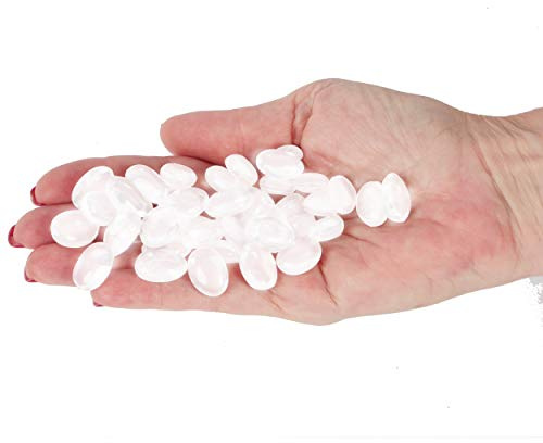 Lot de 200 galets ovales transparents et colorés pour aquarium - Pierres décoratives pour vase et pot de fleurs - Blanc