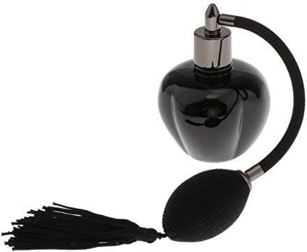 Perfeclan Vintage Refillable Perfume Long Tassel Spray Glass Bottle 100ml, black