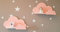Set von 2 Happy Woody Cloud Wandregale für Kinderzimmer, Schweberegal aus Holz, Babyzimmer-Dekor, Kinderzimmer-Dekoration, Kinderzimmer-Wanddekor, Geschenk-Set (Pink)