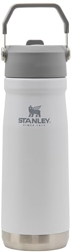 Stanley IceFlow - Jarra de agua de acero inoxidable con popote, botella de agua aislada al vacío para el hogar y la oficina, vaso reutilizable con popote resistente a las fugas