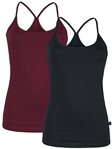 RED by EMP Damen schwarz-rote Tops im Doppelpack