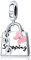 Pandach Ciondolo in Argento Sterling 925 Charm Bead Compatibile con Bracciale e Collane Europei da Donna,Perline Intarsio con Zircone Chiaro, Gioielli per Ragazze Perline Regali