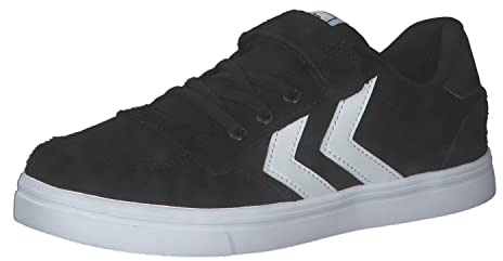 hummel Sneaker Jungen & Mädchen - Slimmer Stadil Low JR - Unisex Kinder Sneaker mit Klettverschluss - Robuste Schuhe aus Canvas und Wildleder - Komfortable Passform
